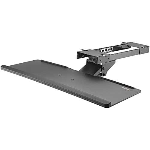 Image of StarTech.com Under Desk-Mount Keyboard Tray - 26.4” Wide - Adjustable - Ergonomic Slide-Out Keyboard Shelf with Tilt and Swivel (KBTRAYADJ)