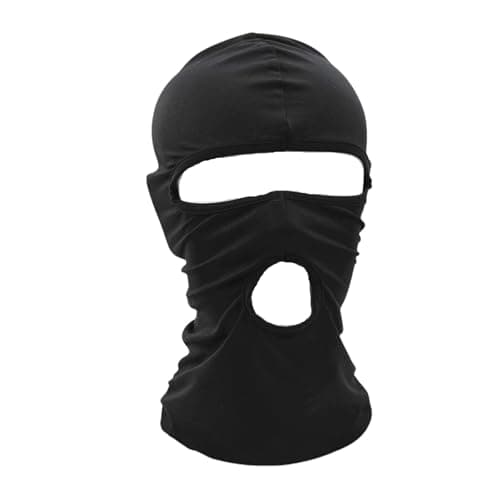 Image of Symphonyw Balaclava Ski Mask, Motorcycle Balaclava Men Black Thin Full Face Mask for Motorcycle Bike Hunting Cycling Skiing (UK, Alpha, One Size, 2 Holes Black)