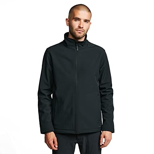 Image of Peter Storm Men's Core Softshell Jacket, Water Repellent, Four Seasons, Full-Length Zip, Ideal for Walking, Hiking and Everyday Casual Wear (UK, Alpha, S, Regular, Regular, Black)