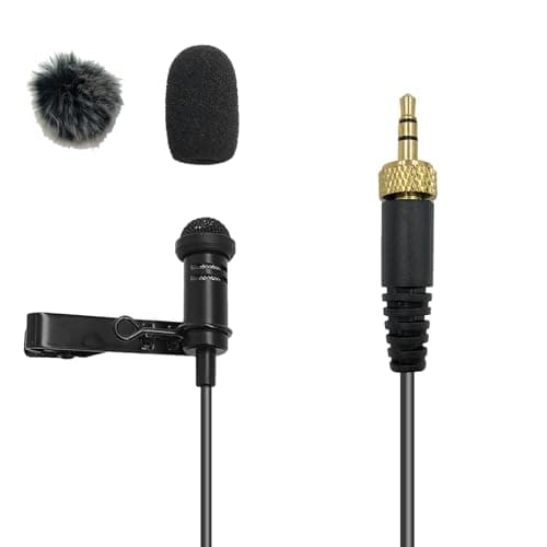 Image of NewTH Lavalier Lapel Microphone Omnidirectional Condenser Mic Wired Clip On Mic for Sennheiser Wireless Transmitter EW100 G4 G1 G2 G3, EWD1, ME2, ME3, ME4 (3.5mm Screw Lock Plug only for Sennheiser)
