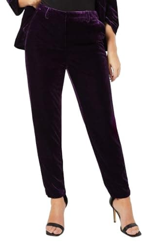 Image of Dorothy Perkins Women’s Velvet Tailored Trousers, Velvet, All Season, Office, Workwear, Smart Casual, Evening