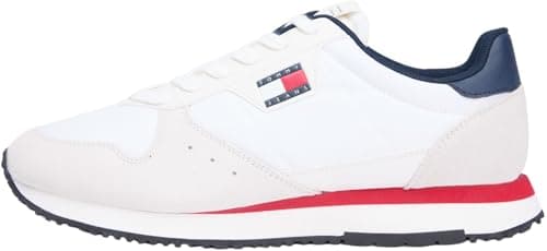 Image of Tommy Jeans Men TJM EVA Runner Leather EM0EM01649 Low Top, Blue (RWB), 43