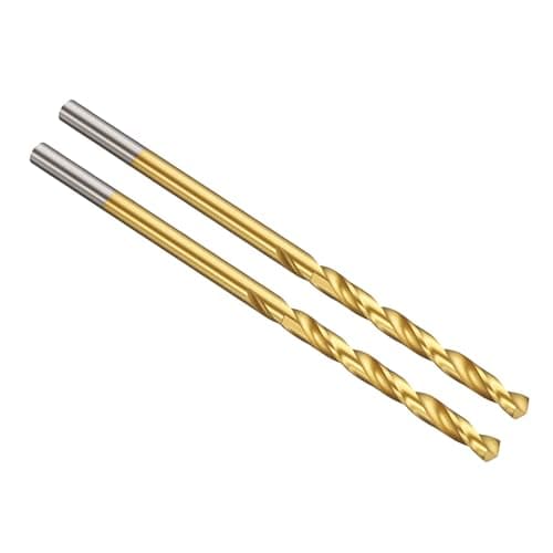 Image of PATIKIL 2.5mm Drill Bit, Jobber Straight Shank M2 High-Speed Steel 135° Titanium Nitride TiN Coated for Stainless Steel Hard Metal - 2 Pack