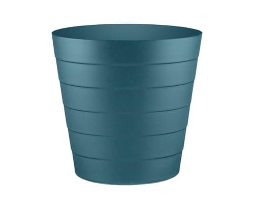 Image of Zuvo Plastic Paper Bin 5L - Shatter-Proof Waste Basket for Office Desk & Bedroom Bin - Ideal Paper Bin with Wave Design - Navy Blue