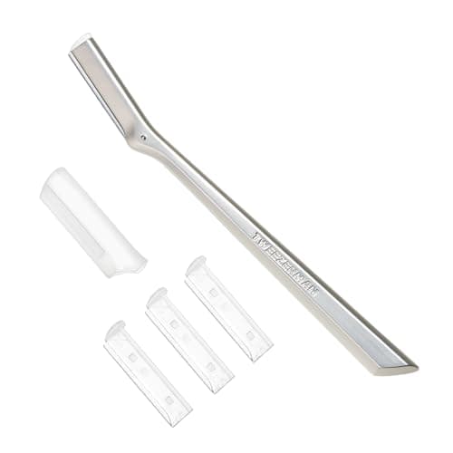 Image of Tweezerman Dermaplaning Razor For Face, Exfoliating Facial Razor for Women & Men, with 3 Spare Blades Included, Stainless Steel, (Pack of 4)
