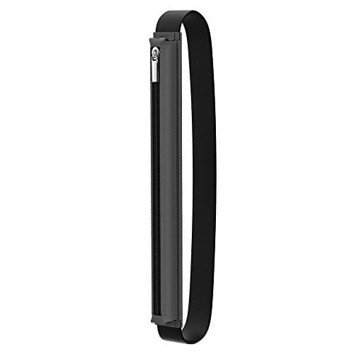Image of MoKo Pencil Case for Apple Pencil Pro, USB-C, 1st/2nd Generation - PU Leather Zipper Pouch With Elastic Band for 9.7"-12.9" Tablet, Space Gray