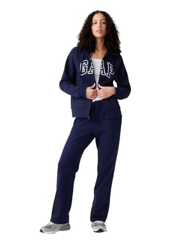 Image of GAP Women's Logo Hoodie Hooded Full Zip Sweatshirt, Navy Uniform, XL