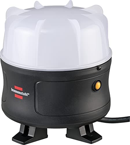 Image of Brennenstuhl Mobile 360° LED Spotlight/Construction Spotlight 50 W (Work Light, 5 m Cable and Splash-Proof Socket with Self-Closing Lid), Black, 5400 lm