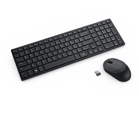 Image of Dell Silent Keyboard and Mouse KM555 – UK QWERTY Layout, Wireless Combo with Silent Keys and Mouse Clicks, Long Battery Life, Black