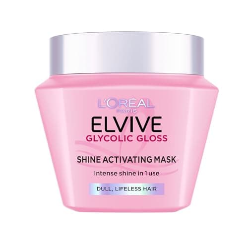 Image of L'Oréal Paris Elvive Glycolic Gloss Shine Activating Hair Mask, With 13% Gloss Complex, Provides Intense Shine in One Use, For Dull, Lifeless Hair, 300ml