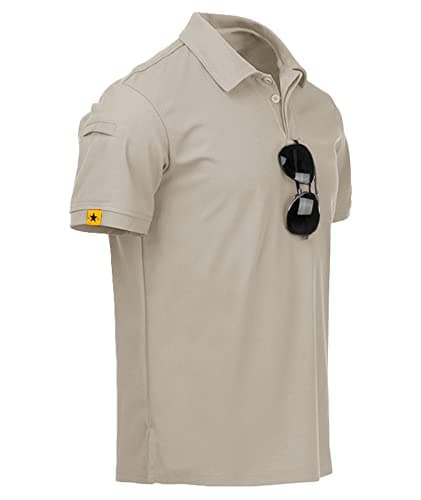 Image of JackOwn Men's Polo Short Sleeve Breathable Light Khaki Tennis Summer Casual Adult Regular-Fit Golf Shirt(XL)
