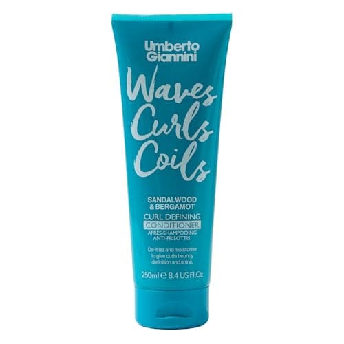 Image of Umberto Giannini Men Waves, Curls & Coils Curl Defining Conditioner 250ml with Vitamin B5 for Soft, Bouncy, Waves, Curls & Coils, Hydrating Formula for All Curl Types. Fresh Clean Scent