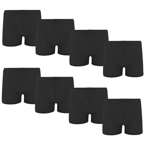 Image of ZERULETS Girls Safety Short Dress Dance Breathable Black Shorts 8 Pack Kids Bike Cycling Shorts 2-10 Years - 140