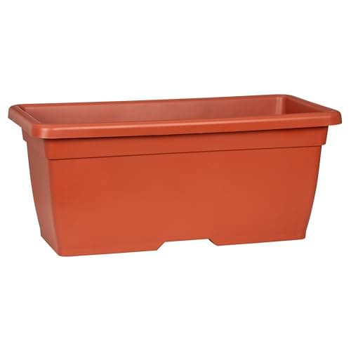 Image of Scheurich Nora Long 80 Rectangular Plastic Planter, Terracotta, 80 cm Width, 40 cm Depth, 34 cm High, 96.6 L Vol.