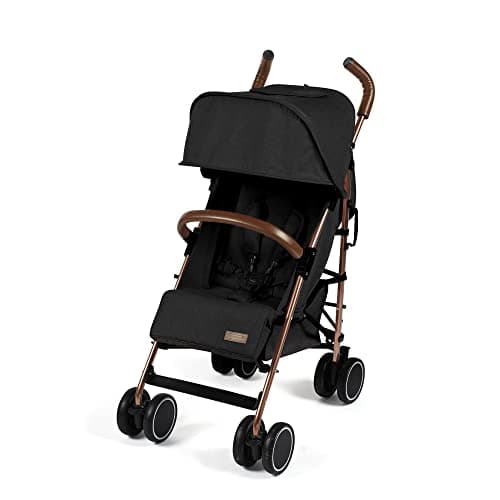 Image of Ickle Bubba Discovery Max Pushchair (Black) – 6 Months to 22kg (Approx. 4 Years*), Lightweight & Compact Stroller, One-Hand Recline, UPF 50+ Hood, Luxury Footmuff, Cup Holder & Rain Cover