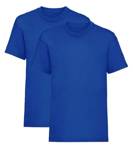Image of Listers Schoolwear Boys T-Shirt (Pack of 2) 100% Cotton 1-15 Years Royal Blue