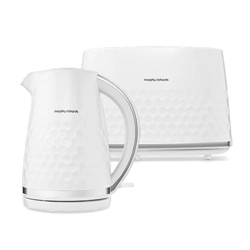 Image of Morphy Richards Hive Kettle and Toaster Set, 1.5L Fast Boil Easy Fill Kettle, 2-Slice Variable Browning Toaster, Matching Set, 3KW/850W, White 108274 | 220034