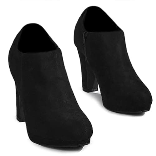 Image of Perphy Platform Chunky Heel Ankle Booties for Women Black 5 UK/Label Size 7 US