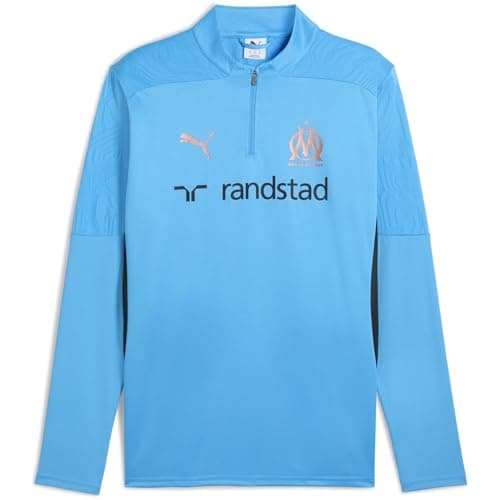 Image of PUMA Mens Olympique de Marseille Training Quarter Zip Top Blue/Copper M