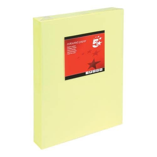 Image of 5 Star Office 5 Star Office Coloured Copier Paper Multifunctional Ream-Wrapped 80gsm A3 Light Yellow [500 Sheets] Free finchley Refill Pen (1)