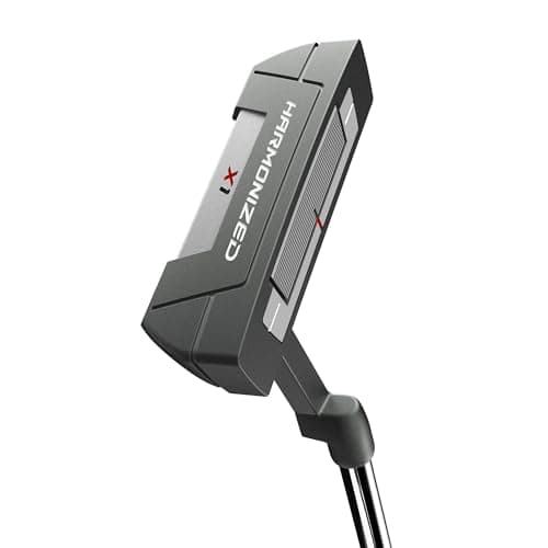 Image of Wilson Harmonized X1 Putter, Made from Expertly Engineered Polymer, Provides a Seamless Roll and Optimised Alignment, With a Vertical Seam Grip, Standard Length, Colour: Grey/White/Red, Size: 34"