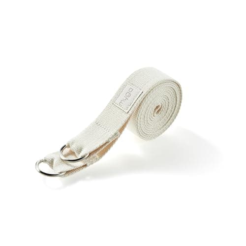 Image of Myga Yoga Strap with D-Ring – 2-in-1 Adjustable Yoga Belt & Mat Carrier Sling – Stretching Strap for Flexibility, Balance, Pilates & Fitness – Durable Yoga Accessory for Home & Travel – 1.8m (Cream)