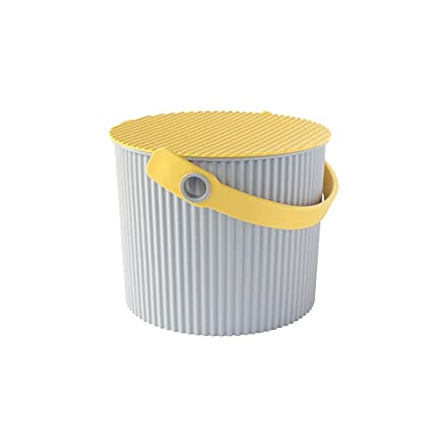 Image of Hachiman Omnioutil Storage Bucket & Lid Mini Grey Yellow