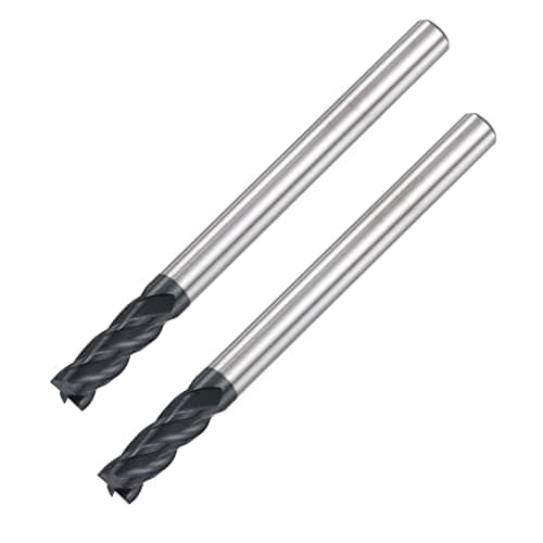 Image of sourcing map Square Nose End Mill, 4mm Tip Dia Solid Carbide AlTiN Coated CNC Router Bits 4 Flute Spiral Milling Cutter HRC45 with 4mm Shank 50mm (2-inch) Length, 2pcs