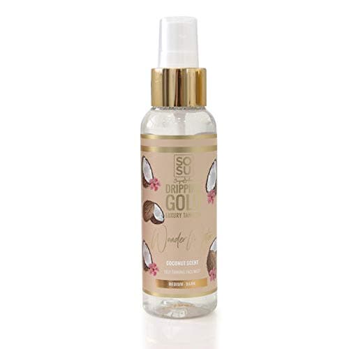 Image of SoSu By SJ Dripping Gold Coconut Scent Wonder Water Medium/Dark Self-Tanning Facial Mist