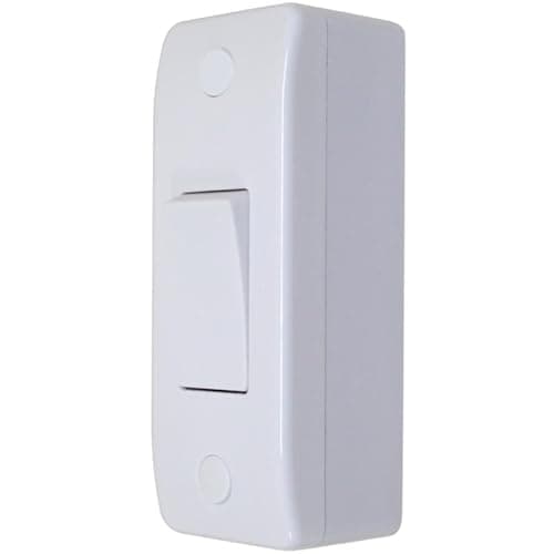 Image of Architrave Light Switch 10AX 1 Gang 2-Way with 16mm Pattress Surface Box - Rounded White