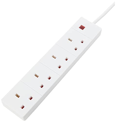 Image of PRO ELEC 4 Gang Extension Lead with Neon 1m, White