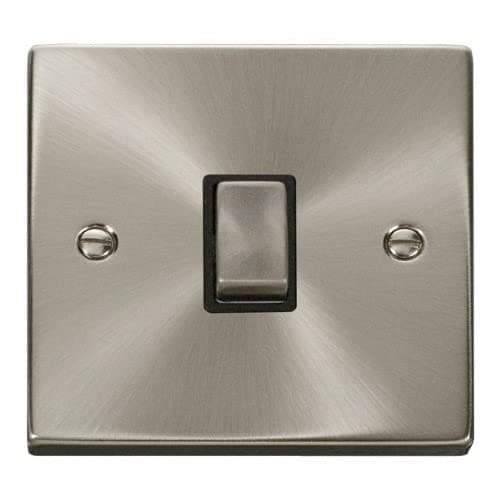 Image of Click Deco VPSC722BK Satin Chrome 20A DP Switch Black Insert …