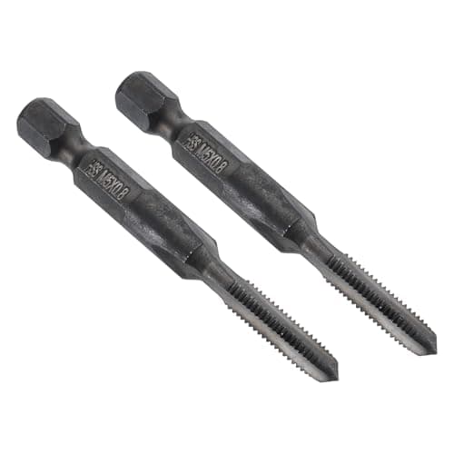 Image of sourcing map 2pcs Straight Flute Thread Tap, M5 x 0.8 Metric Thread 1/4" Hex Shank Screw Threading Tapping Tool Thread Milling Machine Taps, High-Speed Steel 6542 (HSS 6542)