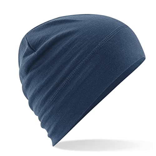 Image of Beechfield - B370 Steel Blue Merino Wool Beanie Hat - Unisex Winter Hat, Lightweight Performance and One Size Beenie Hat - Double Layer - Made of 100% Merino Wool