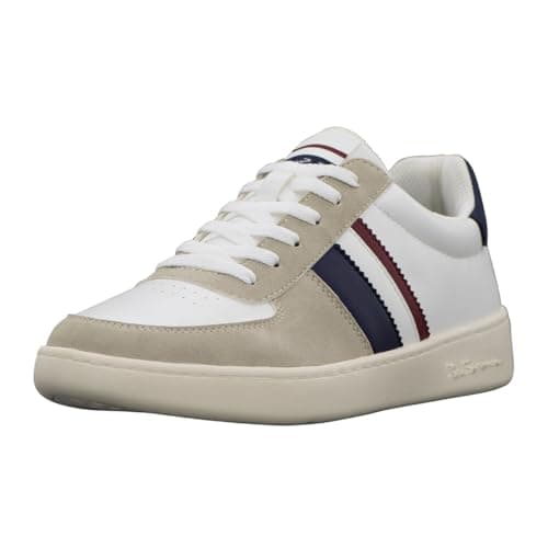 Image of Ben Sherman Men's Hyde Sneaker, White/British Navy/Modred/Whisper White, 13