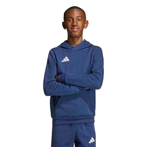 Image of adidas Unisex Kids Entrada26 Hoodie Kids, team navy blue 2/white, 13-14 Years