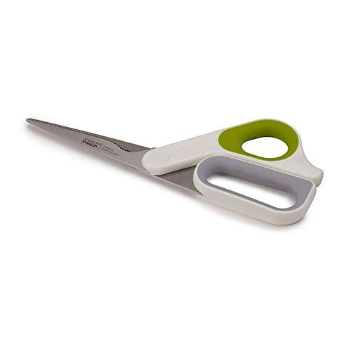 Image of Joseph Joseph PowerGrip - Kitchen Scissors with Integrated Thumb Grip and herb Stripper, White/Green