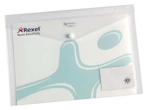 Image of Rexel Ice A4 Popper Durable Polypropylene Envelope Wallet, pack of 5