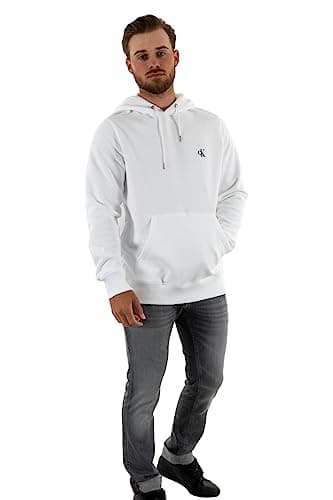Image of Calvin Klein Jeans Men's Ckj Essential Hoodie Sweater, White, XL