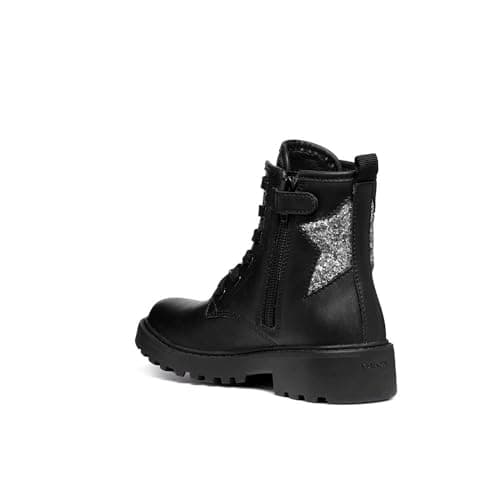 Image of Geox J CASEY GIRL G, Ankle Boot, BLACK/DK SILVER,