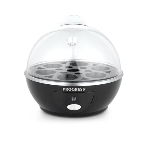 Image of Progress EK2783P Electric Egg Boiler – Egg Cooker/Poacher/Steamer, For Soft, Medium or Hard-Boiled Eggs, Energy Efficient, Rack Holds Up To 6 Eggs, Includes Poaching Trays, Auto Shut Off, 430W