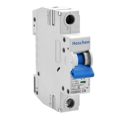 Image of Heschen Miniature Circuit Breaker HSB6C, 6Amp Current, 1 Pole, Type C, 6kA Breaking Capacity, DIN Rail Mounting