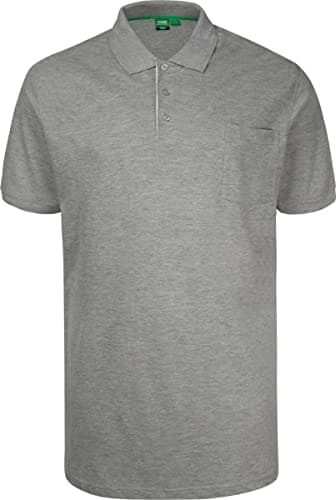 Image of Duke D555 Mens Kingsize Short Sleeve Polo Shirt Chest Pocket Collar Plain Grey 6XL (Grant)