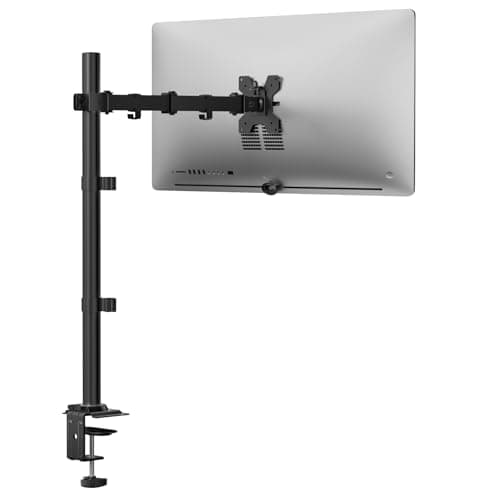 Image of WALI Single Monitor Arm for Screen Up to 32 Inch, Extra Tall Articulating Monitor Mount, Desk Monitors Stand with Tilt Swivel Rotate, Holds Screen Up to 10 kg, VESA 75 & 100mm, Black (M001XL)