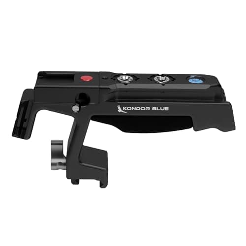 Image of KONDOR BLUE | Talon XL Top Handle with Trigger REC for Cameras | NATO Rail, Arri mounts, Cold Shoes, Remote Start/Stop REC Button, Molded Rubber Grip, & Bubble Level | Black