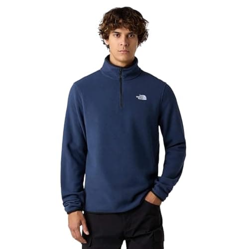 Image of The North Face Men's Glacier Fleece 1/4 Zip Sweatshirt, Summit Navy, XL