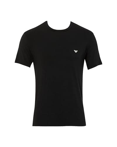 Image of Emporio Armani Man's Soft Touch Bamboo Viscose 2-Pack Crew Neck T-Shirt, Black, M, Fitted