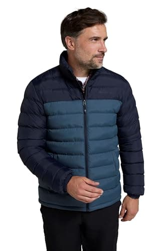 Image of Mountain Warehouse Vista Mens Padded Jacket - Water-resistant, Warm & Iso therm Puffer Coat with Padded Insulation, Everyday Use - Spring Summer, Walking, Outdoors Dark Blue L