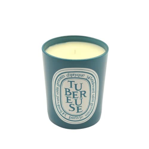 Image of Diptyque Tubereuse Limited Edition Blue Candle 6.5 oz / 190g - Luxurious Fragrance in a Mesmerizing Blue Glass Vessel