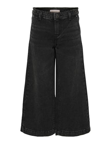 Image of ONLY Kids Girls KOGCOMET Wide DNM PIM528 NOOS Pants, Washed Black, 158